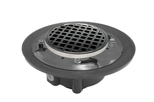 Infinity Drain RQD 5-3I 5” x 5” RQD 5 - Strainer - Squares Pattern & 4" Throat w/Cast Iron Drain Body 3” Outlet