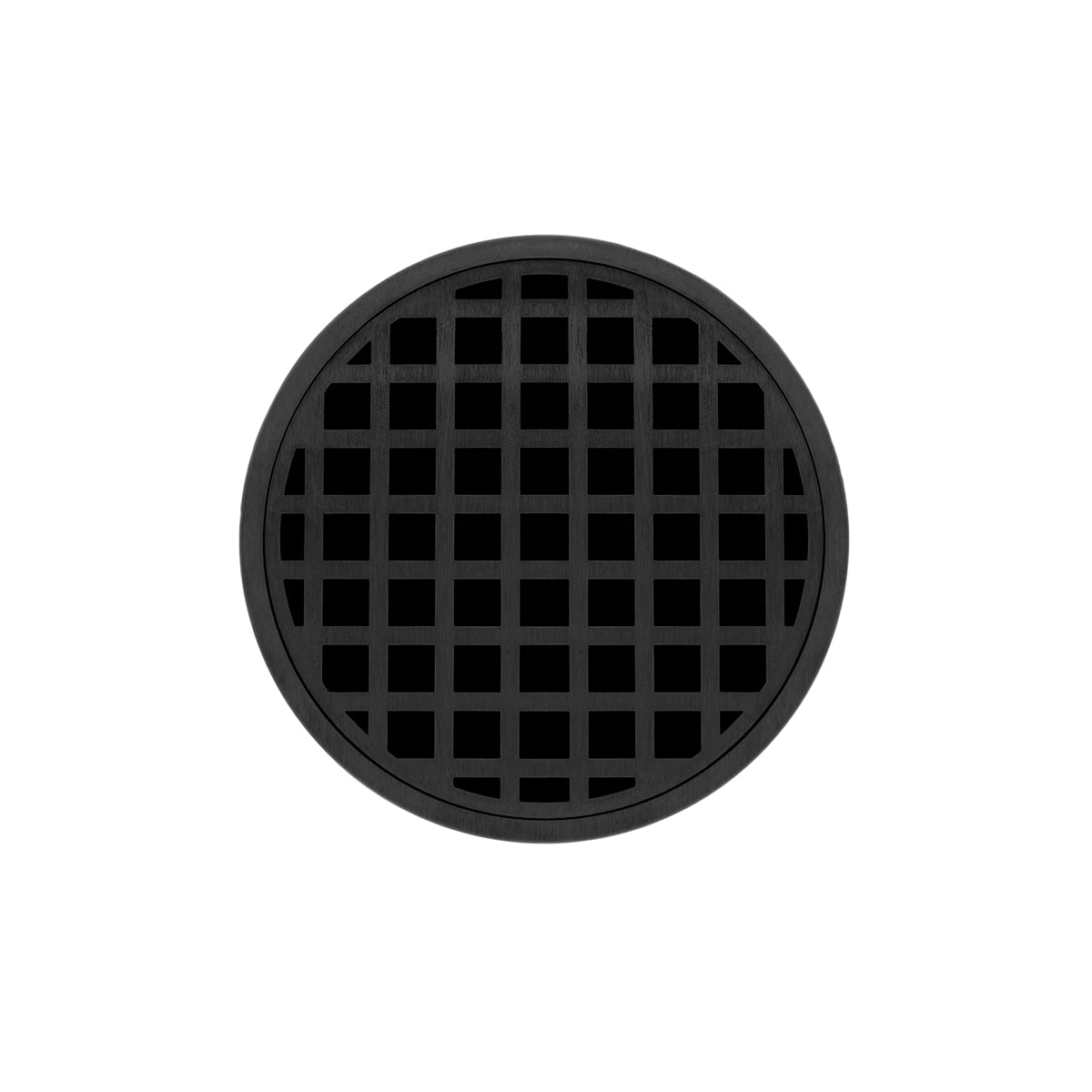 Infinity Drain RQDB 5-S  5" Round RQDB 5 Complete Kit with Squares Pattern Decorative Plate  with Stainless Steel Bonded Flange Drain Body, 2" No Hub Outlet