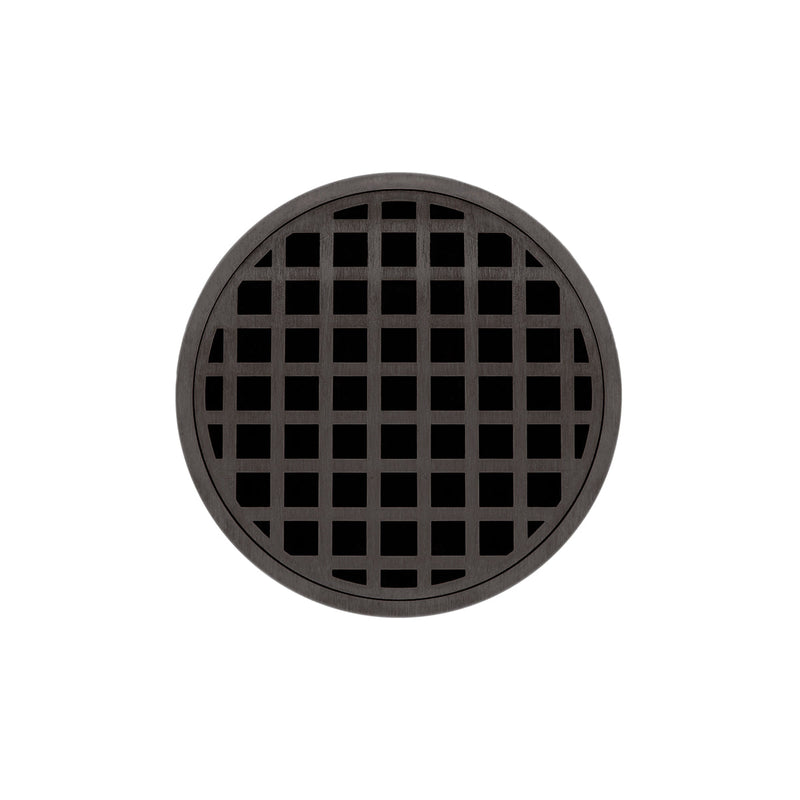 Infinity Drain RQD 5-3I 5” x 5” RQD 5 - Strainer - Squares Pattern & 4" Throat w/Cast Iron Drain Body 3” Outlet