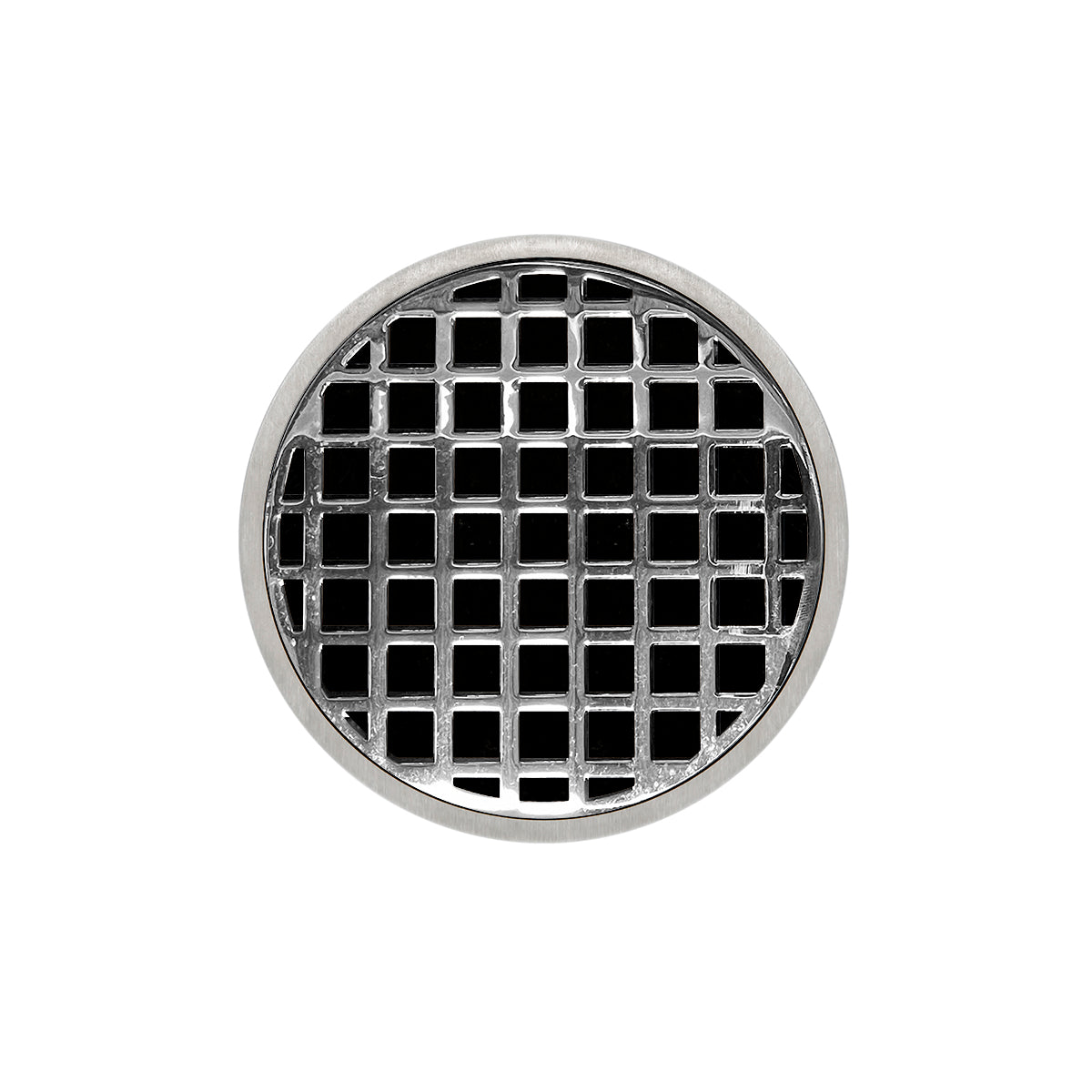 Infinity Drain RQD 5-3I 5” x 5” RQD 5 - Strainer - Squares Pattern & 4" Throat w/Cast Iron Drain Body 3” Outlet