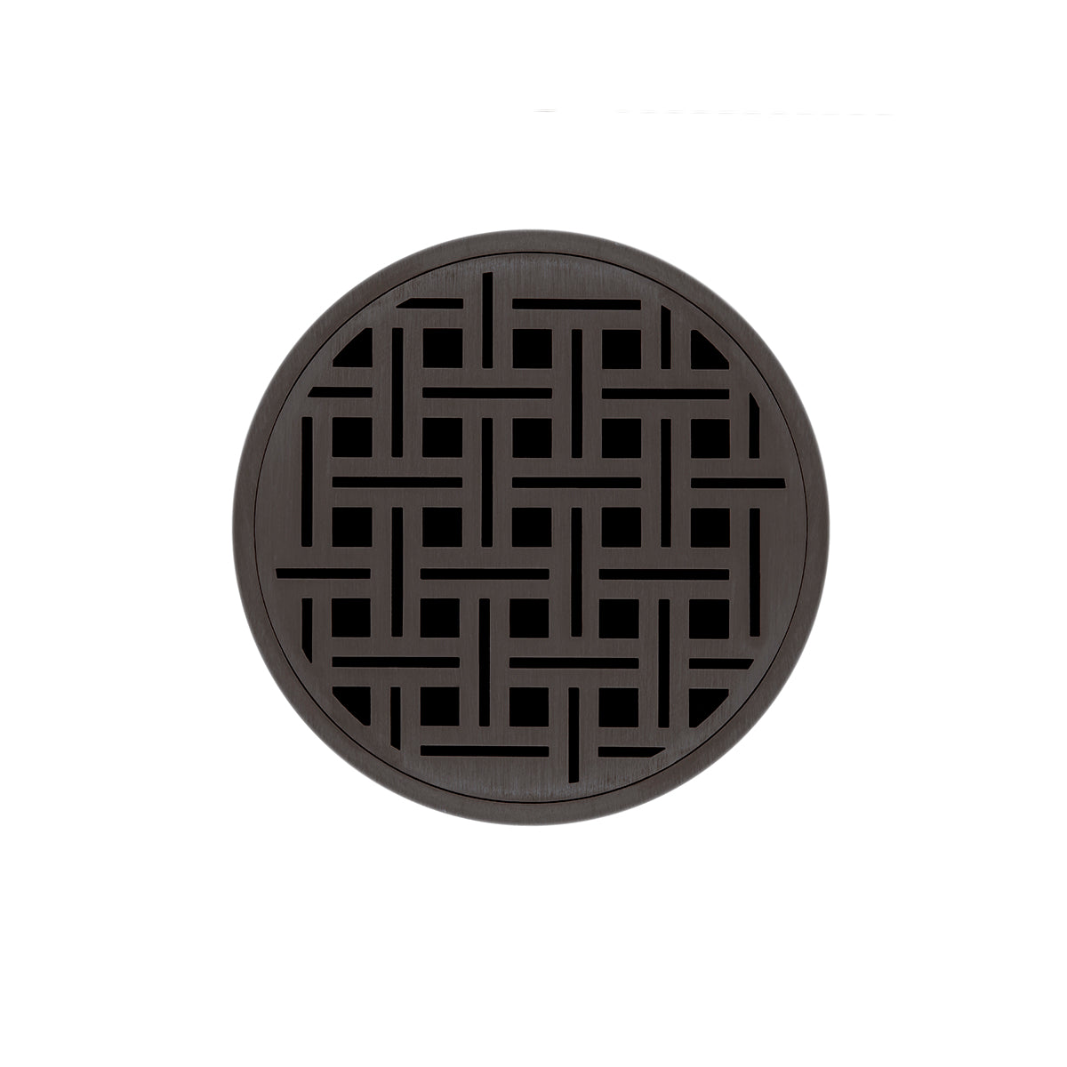 Infinity Drain RVDB 5-S  5" Round RVDB 5 Complete Kit with Weave Pattern Decorative Plate  with Stainless Steel Bonded Flange Drain Body, 2" No Hub Outlet