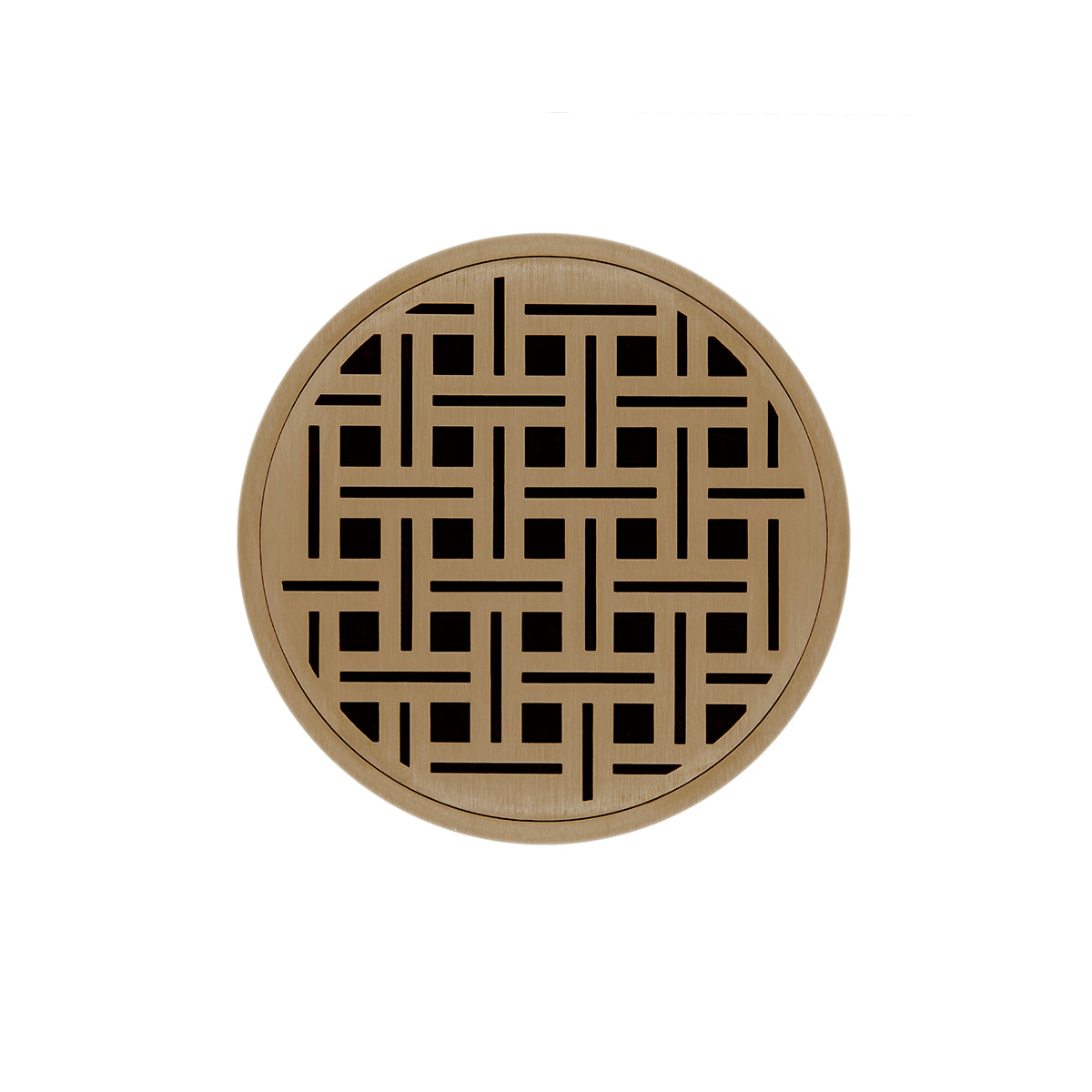 Infinity Drain RVDB 5-S  5" Round RVDB 5 Complete Kit with Weave Pattern Decorative Plate  with Stainless Steel Bonded Flange Drain Body, 2" No Hub Outlet