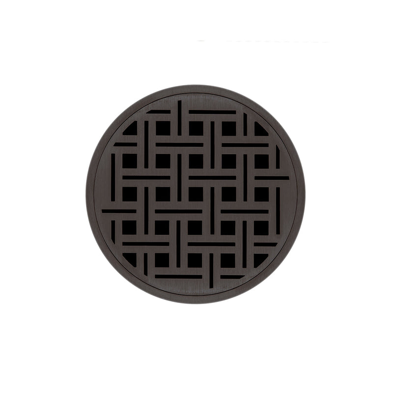 Infinity Drain RVD 5-2I 5” x 5” RVD 5 - Strainer - Weave Pattern & 2" Throat w/Cast Iron Drain Body 2” Outlet
