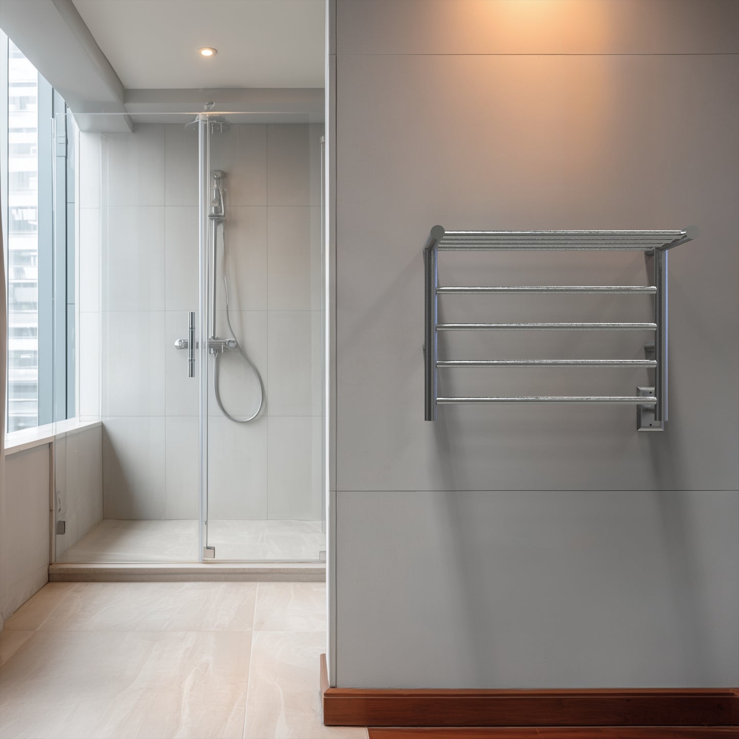 Amba RSH-B Wall-Mounted Towel Warmer With Shelf Stainless - Brushed