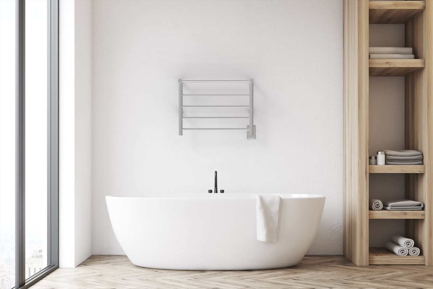 Amba RSH-B Wall-Mounted Towel Warmer With Shelf Stainless - Brushed