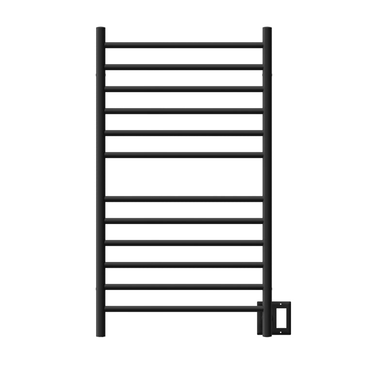 Amba RWHL-SMB Radiant Large Hardwired Straight 12 Bar Towel Warmer  - Matte Black