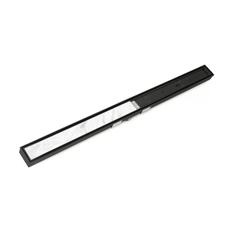 Infinity Drain S-LTIFAS 6596  96" S-Stainless Steel Series Complete Kit with Low Profile Tile Insert Frame