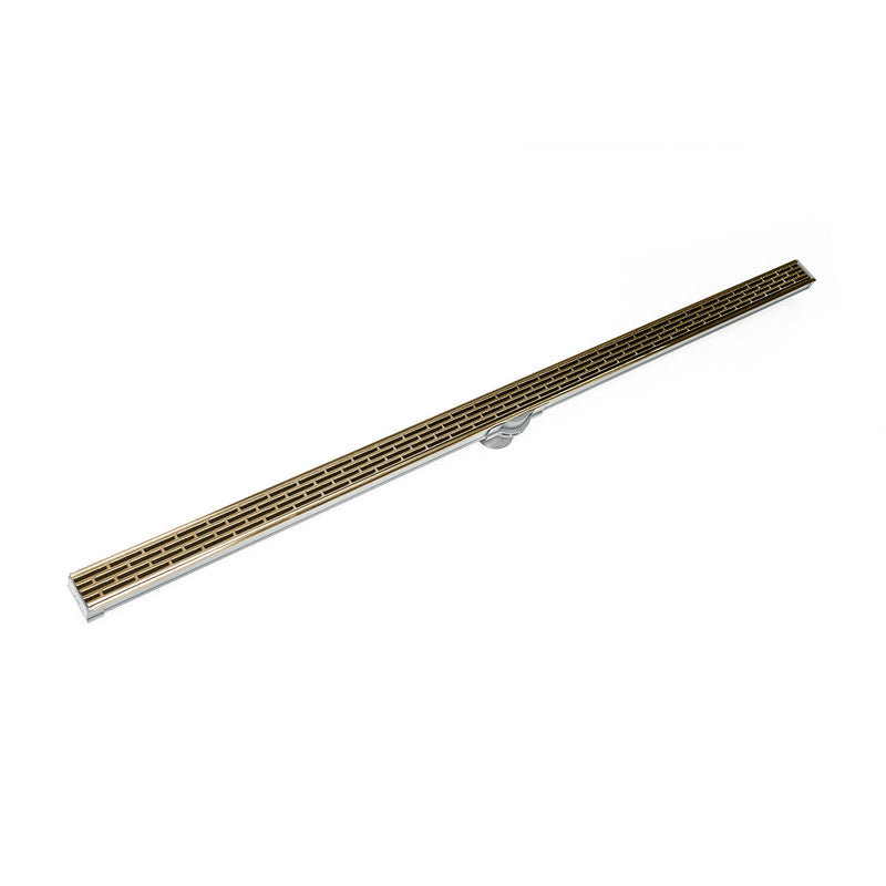 Infinity Drain S-LT 3896  96" S-PVC Series Low Profile Complete Kit with 1 1/2" Perforated Offset Slot Grate