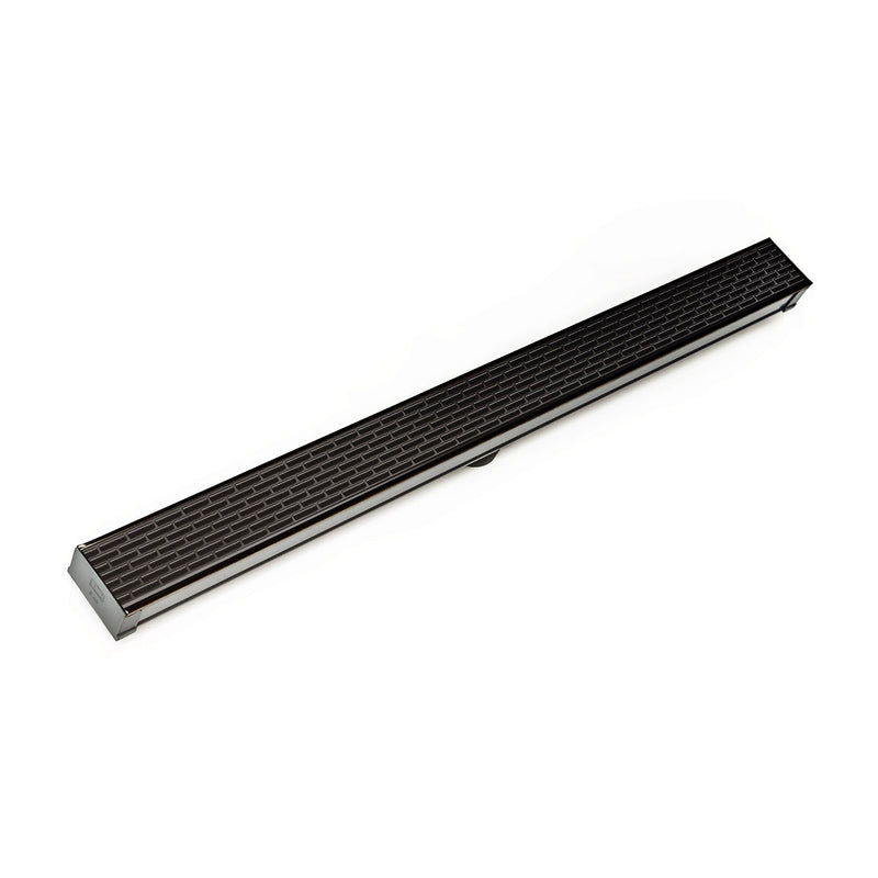 Infinity Drain S-LT 6596  96" S-PVC Series Low Profile Complete Kit with 2 1/2" Perforated Offset Slot Grate