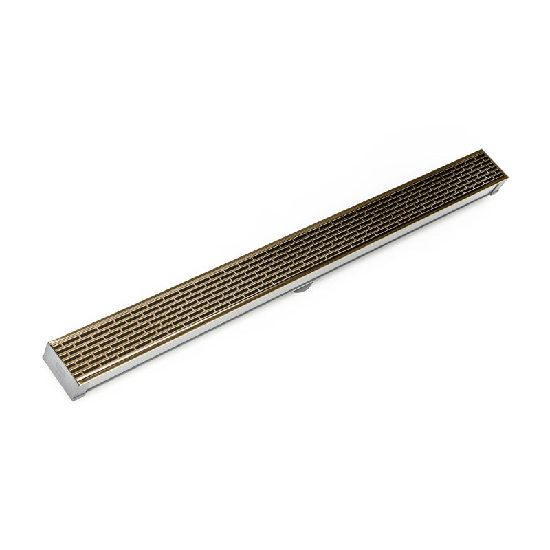 Infinity Drain S-LT 6596  96" S-PVC Series Low Profile Complete Kit with 2 1/2" Perforated Offset Slot Grate