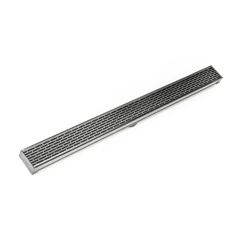 Infinity Drain S-LT 6596  96" S-PVC Series Low Profile Complete Kit with 2 1/2" Perforated Offset Slot Grate