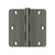 Deltana S35R4 3-1/2 x 3-1/2 x 1/4 Radius Hinge, Residential Thickness