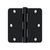 Deltana S35R4 3-1/2 x 3-1/2 x 1/4 Radius Hinge, Residential Thickness