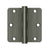 Deltana S35R4HD 3-1/2 x 3-1/2 x 1/4 Radius Hinge, HD
