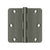 Deltana S35R4N 3-1/2 x 3-1/2 x 1/4 Radius Hinge, Residential Thickness