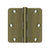 Deltana S35R4N 3-1/2 x 3-1/2 x 1/4 Radius Hinge, Residential Thickness