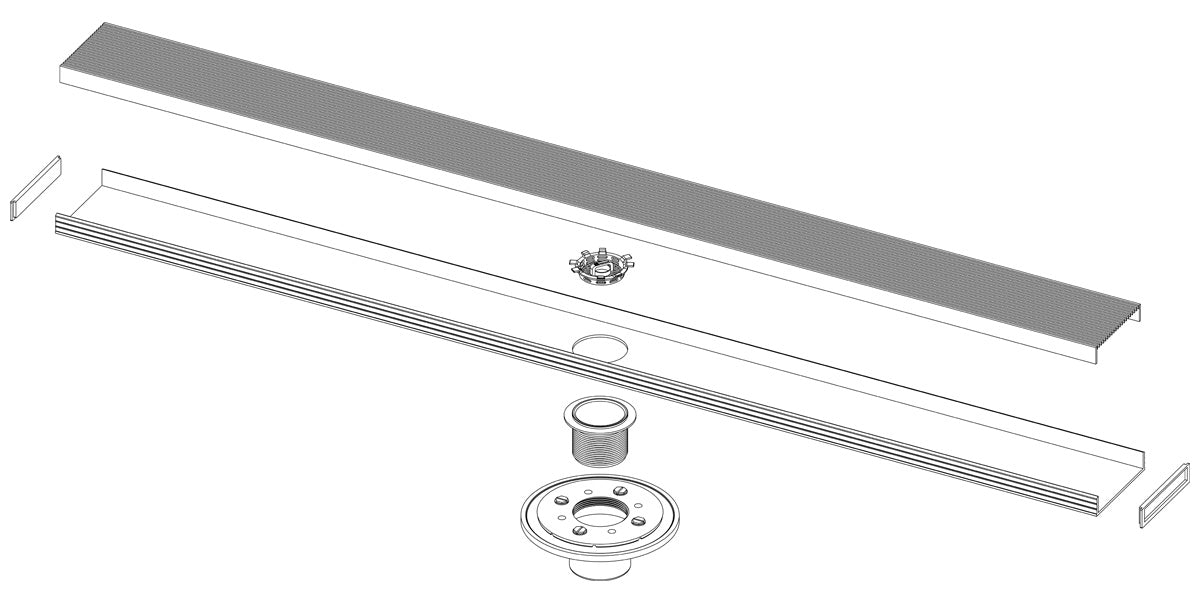 Infinity Drain SAG 10096 96" Complete Kit for S-AG 100 (Formerly AG 10096 PS) - Parent