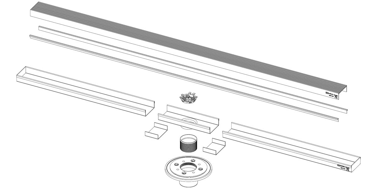 Infinity Drain SAS 6596 96" Complete Kit for S-AS 65 (Formerly AS 6596 PS) - Parent