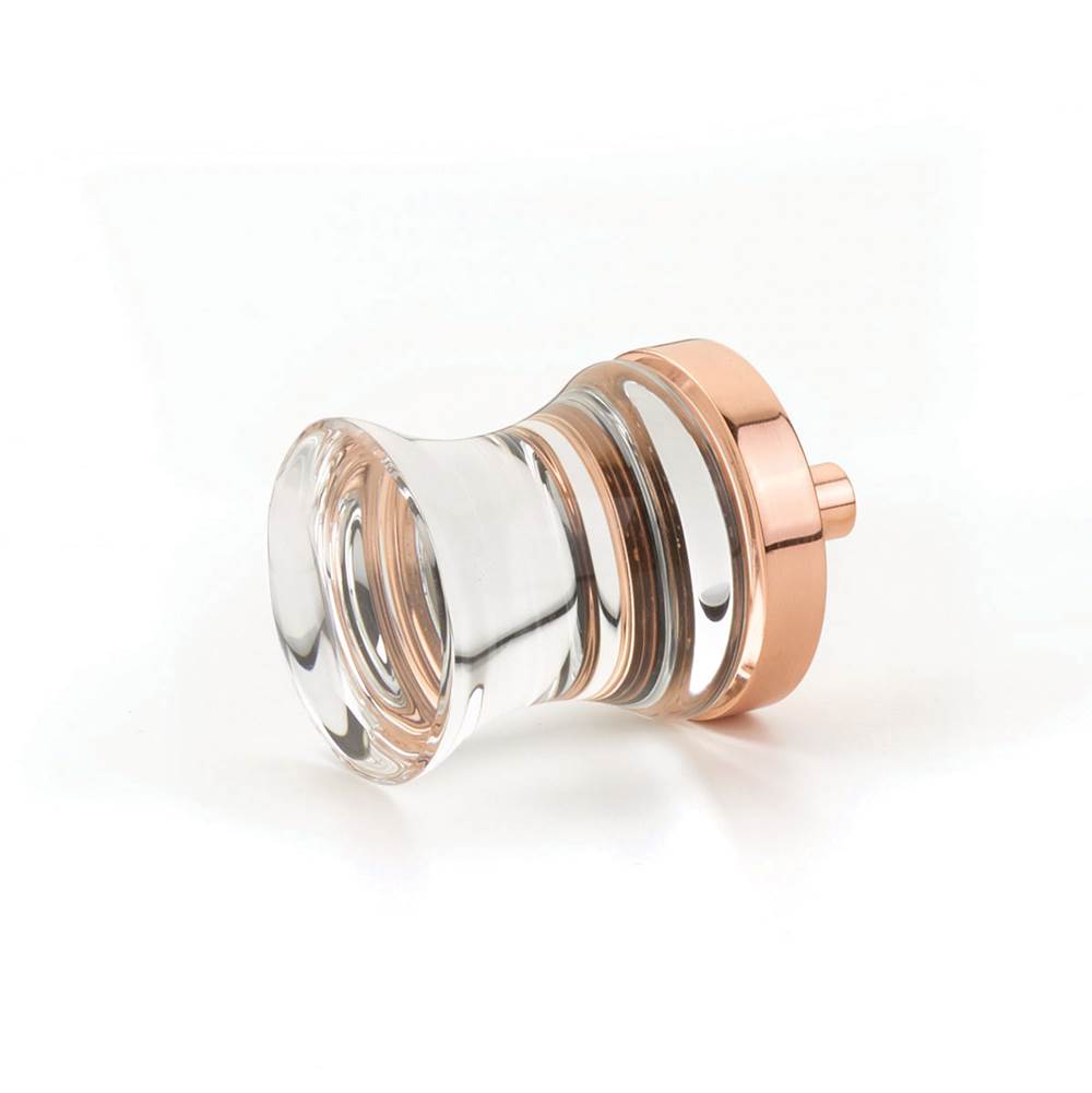Schaub 76-PRG City Lights Concave Glass Knob 1-1/8" Dia - Polished Rose Gold