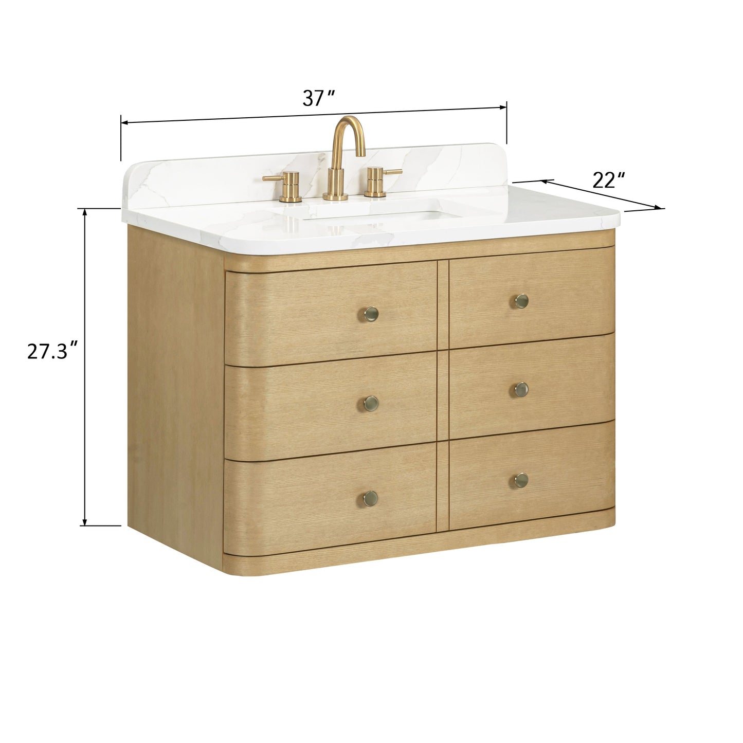 Avanity SERENA-VSSerena 37 in. Single Sink Bathroom Vanity in with Top