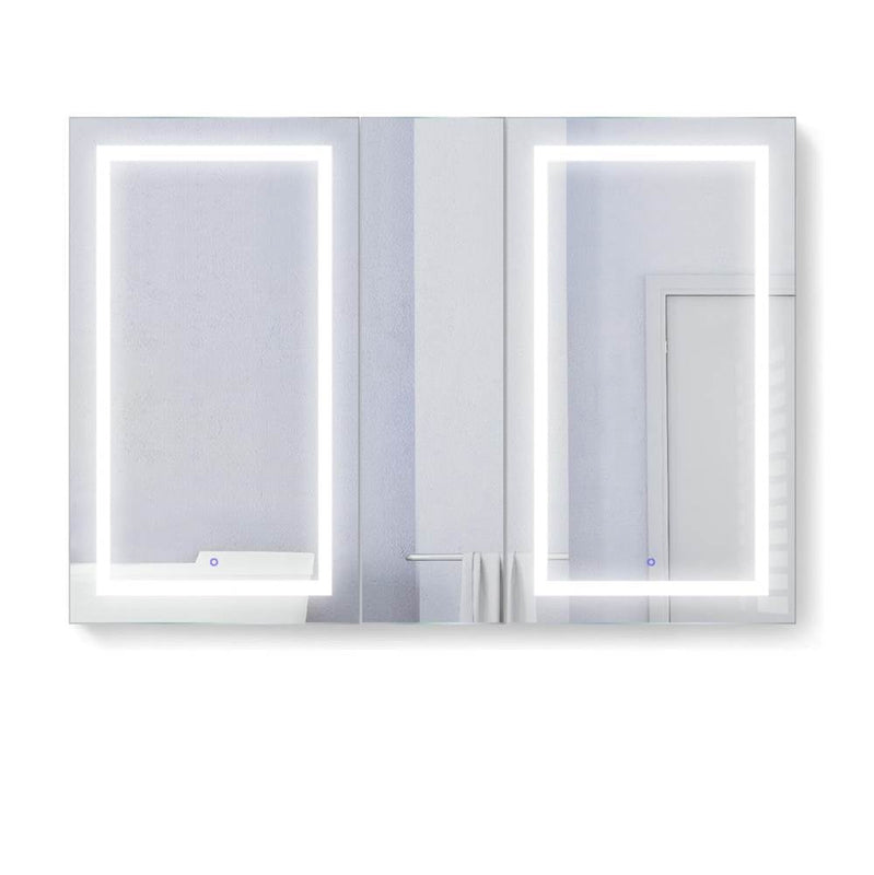 Krugg SVANGE6042DLLR Double LED Medicine Cabinet 60X42 With Dimmer and Defogger