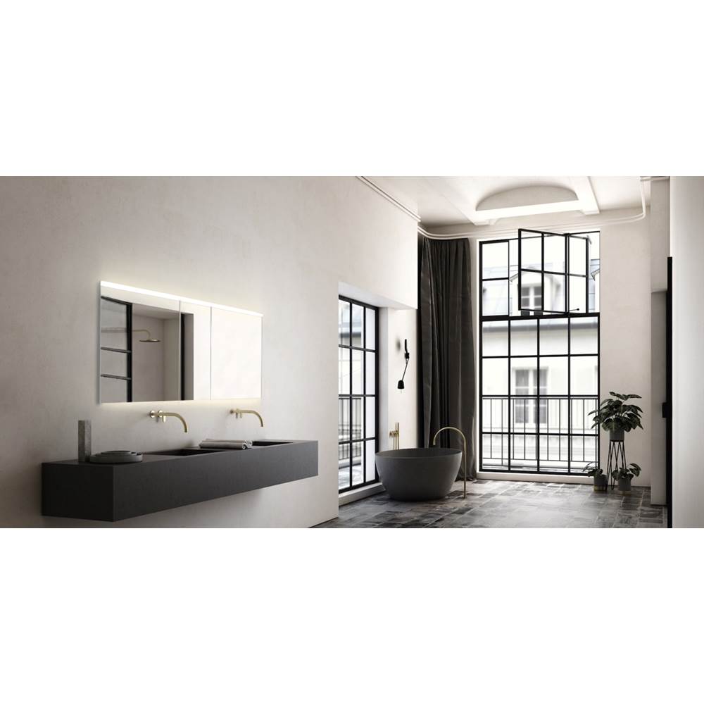 Sidler 1.1115.313 3 Mirror Door (23 5/8 / 11 3/4 / 23 5/8) Built-in GFCI outlet, tamper resistant, Night Light Function W 59 / H 30 / D 4 3000K