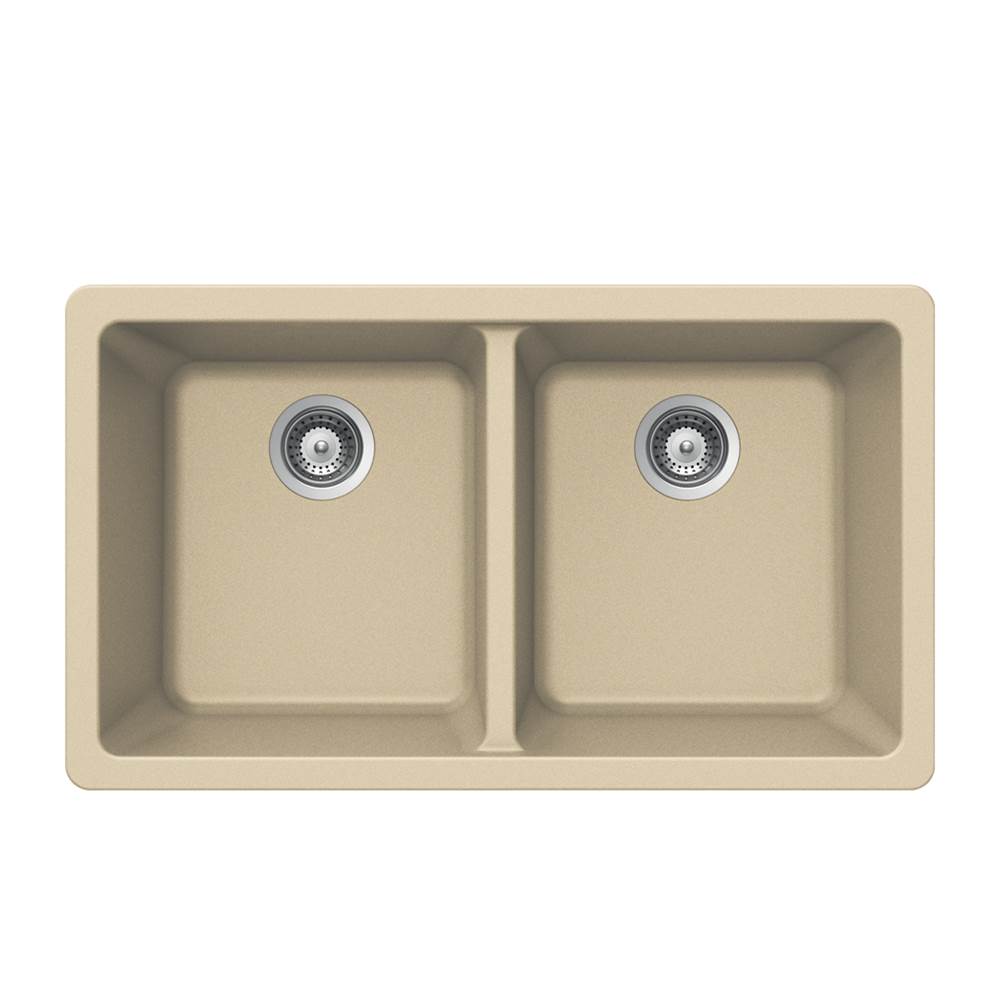 Hamat H-SIO-3319DU Granite Undermount 50/50 Double Bowl Kitchen Sink