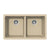 Hamat H-SIO-3319DU Granite Undermount 50/50 Double Bowl Kitchen Sink