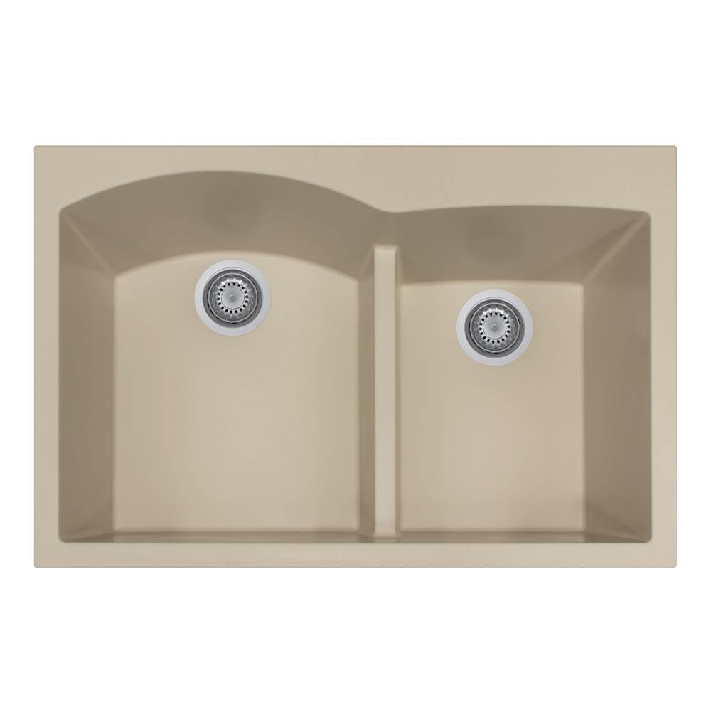 Hamat H-SIO-3322DATR Topmount Double Bowl Granite Kitchen Sink