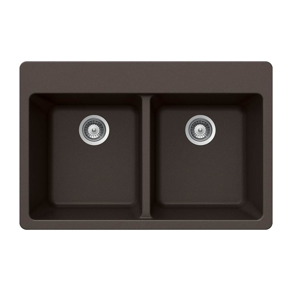 Hamat H-SIO-3322DT Granite Topmount 50/50 Double Bowl Kitchen Sink