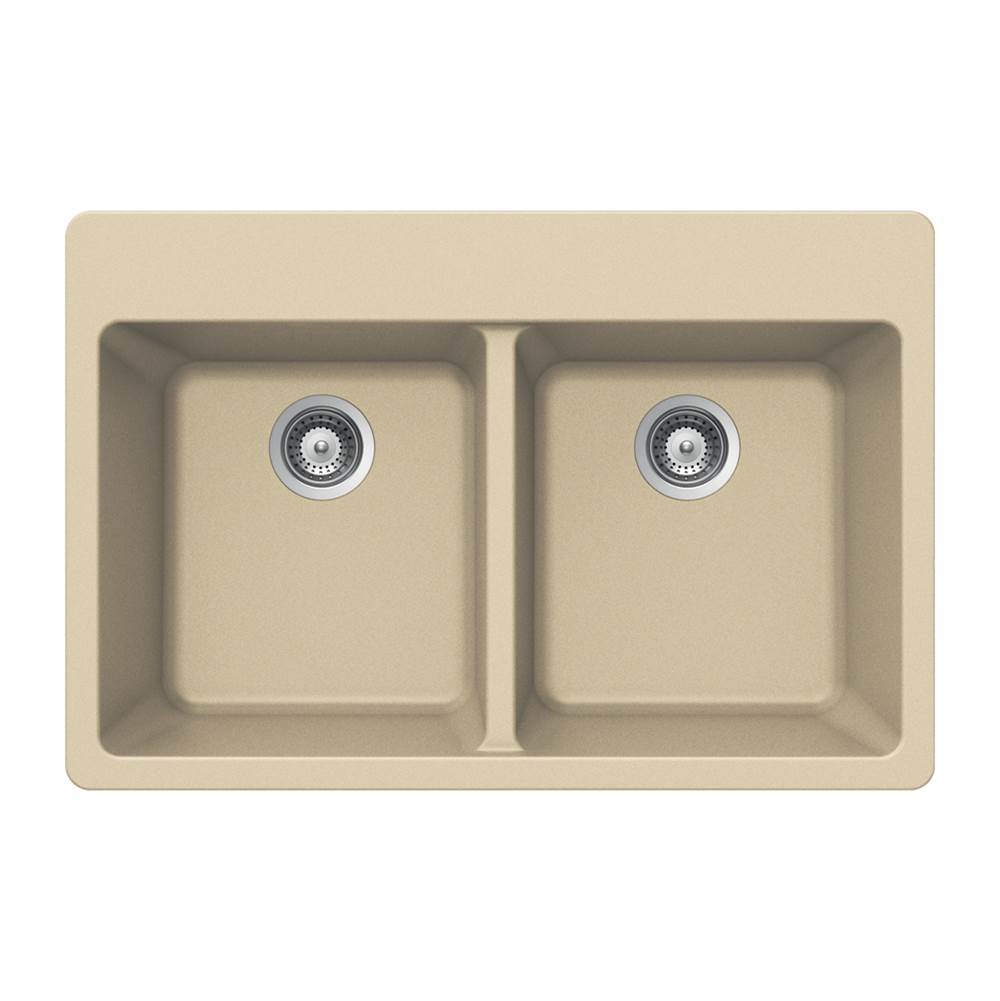 Hamat H-SIO-3322DT Granite Topmount 50/50 Double Bowl Kitchen Sink
