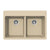 Hamat H-SIO-3322DT Granite Topmount 50/50 Double Bowl Kitchen Sink
