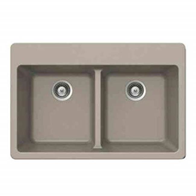 Hamat H-SIO-3322DT Granite Topmount 50/50 Double Bowl Kitchen Sink