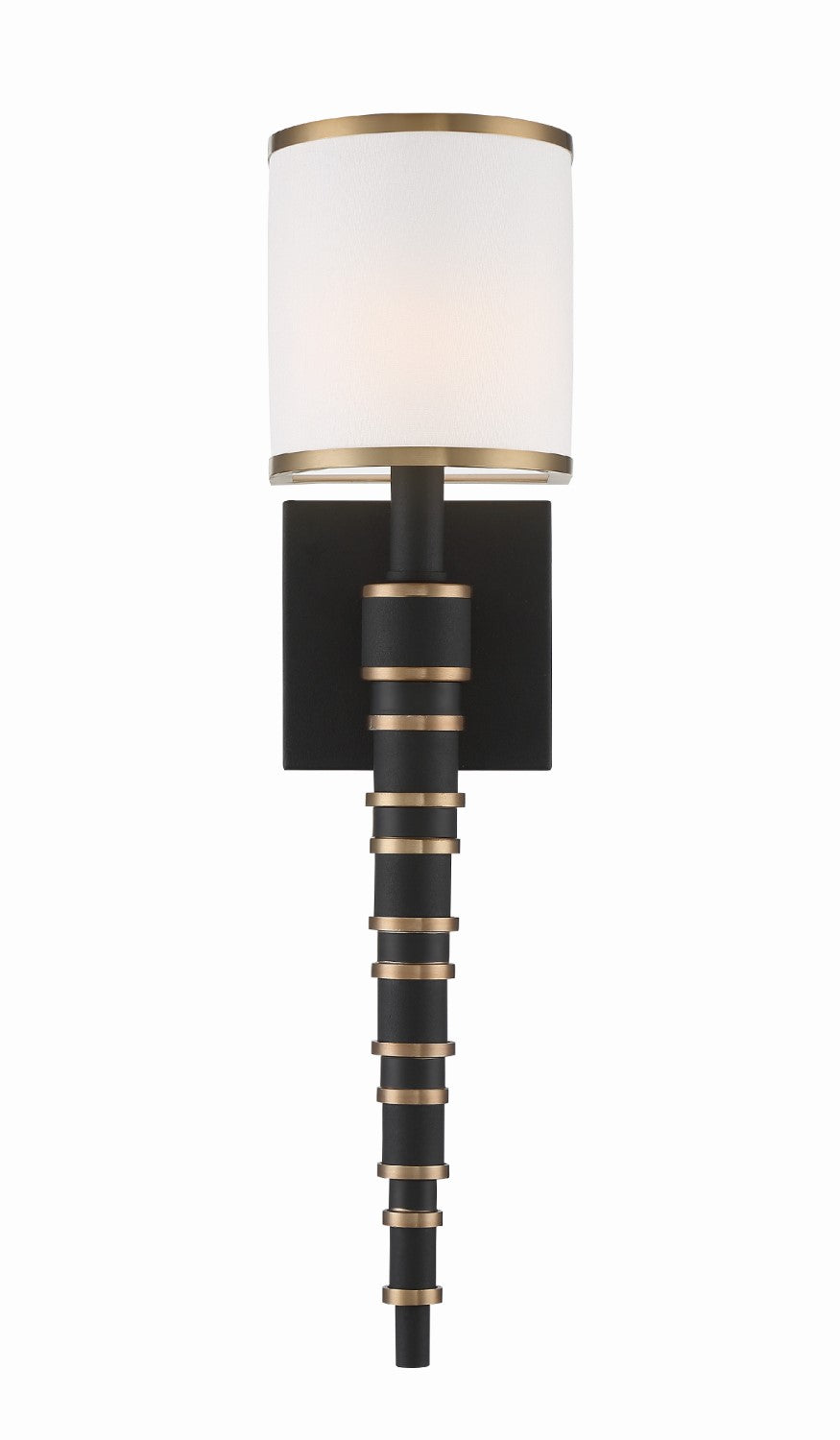 Crystorama SLO-A3601-VG-BF Sloane 1 Light Wall Mount - Vibrant Gold and Black Forged
