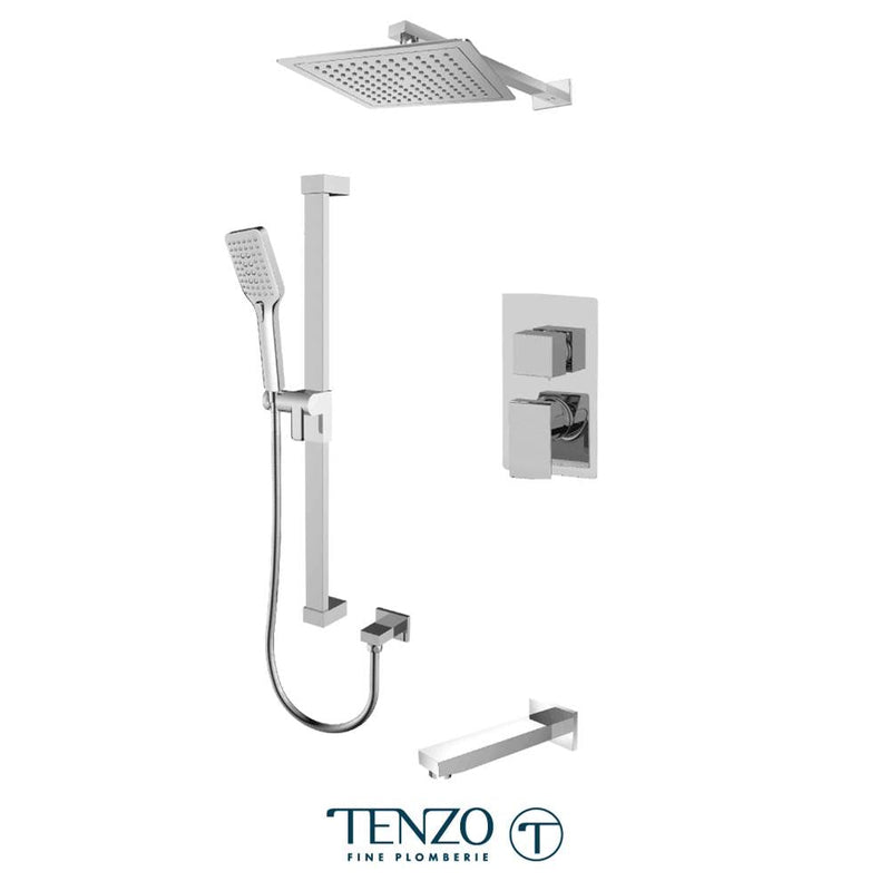 Tenzo SLPB33-501145-CR Slik T-Box Kit 3 Functions Pressure Balance Chrome Finish