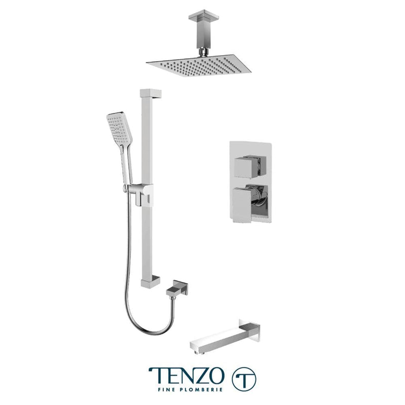 Tenzo SLPB33-511315-CR Slik T-Box Kit 3 Functions Pressure Balance Chrome Finish