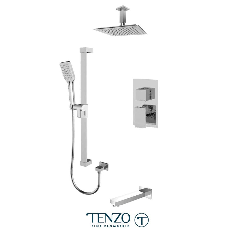 Tenzo SLPB33-511345-CR Slik T-Box Kit 3 Functions Pressure Balance Chrome Finish