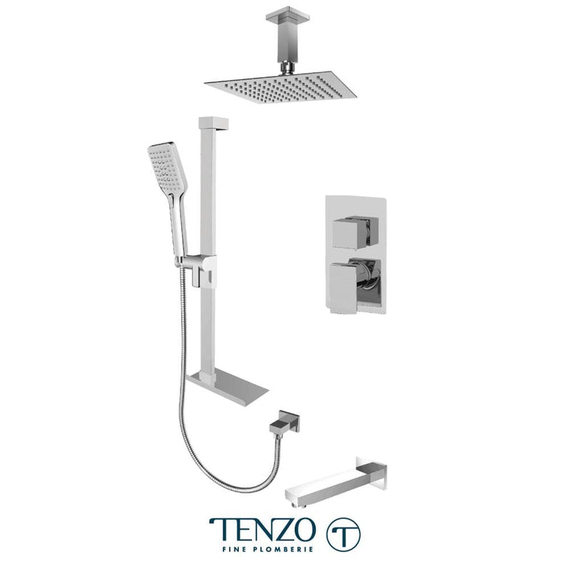 Tenzo SLPB33-513315-CR Slik T-Box Kit 3 Functions Pressure Balance Chrome Finish