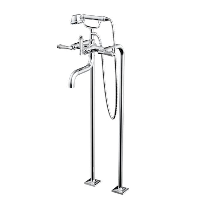Santec 7050DC Edo Crystal Floor Mount Tub Filler With Dc Handles And Multifunction Handheld Shower - Parent