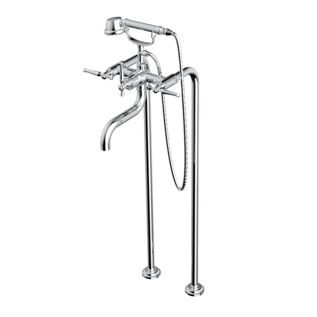 Santec 7050KL Klassica Floor Mount Tub Filler With Kl Handles And Multifunction Handheld Shower - Parent