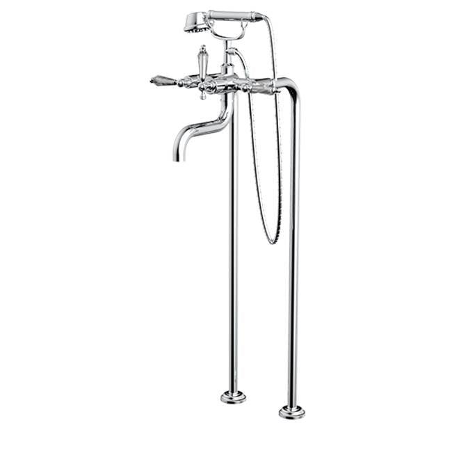 Santec 7050KT Klassica Crystal Floor Mount Tub Filler With Kt Handles And Multifunction Handheld Shower - Parent