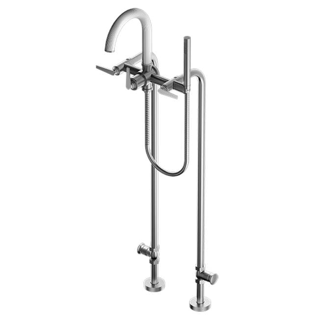 Santec 7053HO Floor Mount Tub Filler with Hand Shower and Shut-off Valves