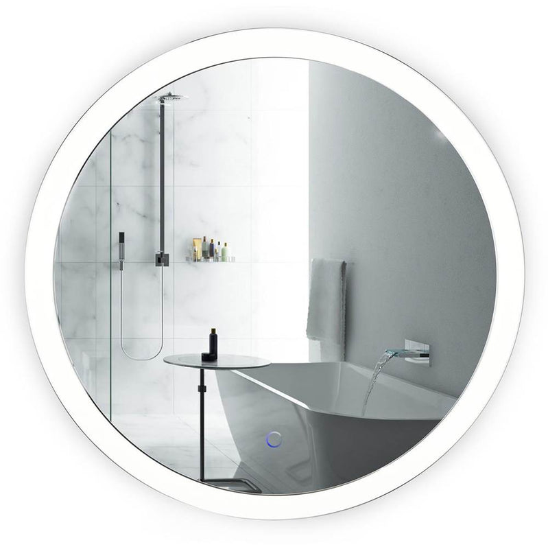 Krugg SOL2727R Sol Round 27 x 27 LED Bathroom Mirror With Dimmer Defogger Round Back-lit Vanity Mirror