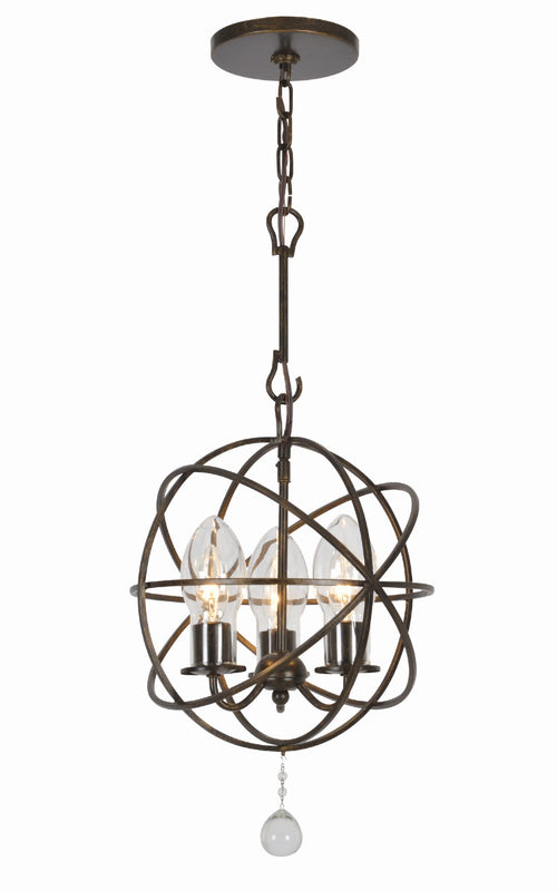 Crystorama SOL-9325-EB Solaris 3 Light Sphere Outdoor Chandelier - English Bronze
