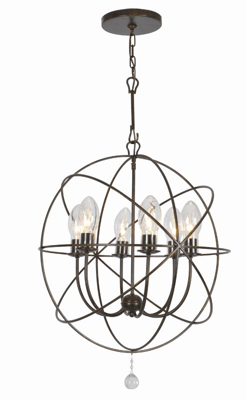 Crystorama SOL-9326-EB Solaris 6 Light Sphere Outdoor Chandelier - English Bronze