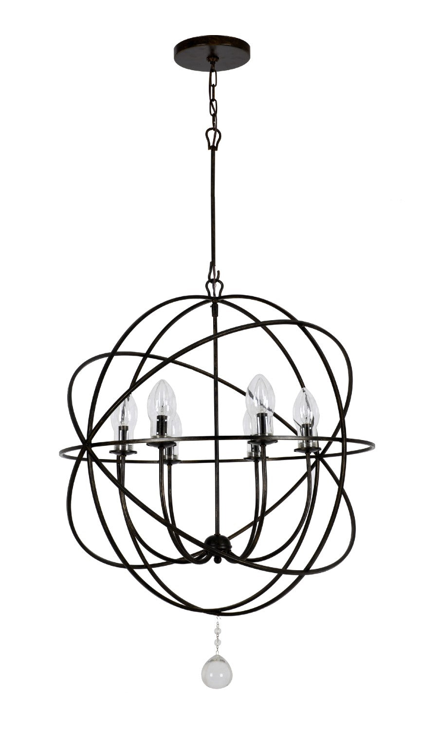 Crystorama SOL-9328-EB Solaris 6 Light Sphere Outdoor Chandelier - English Bronze