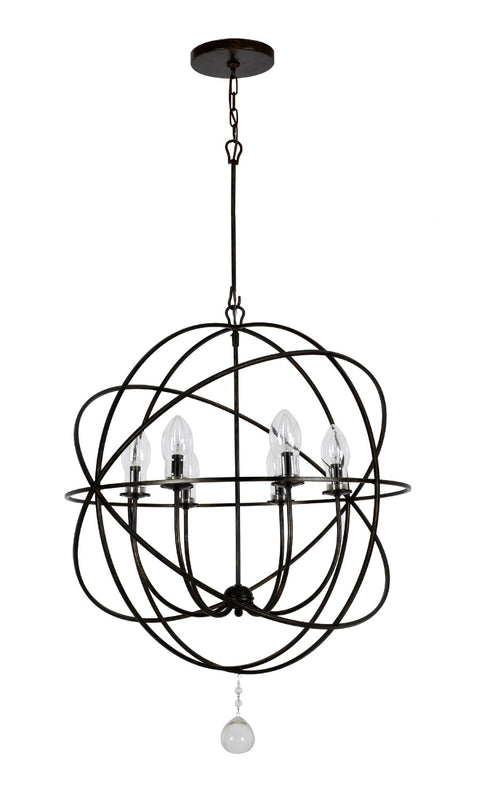 Crystorama SOL-9328-EB Solaris 6 Light Sphere Outdoor Chandelier - English Bronze