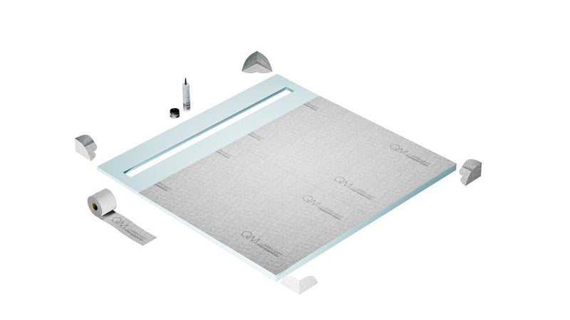 QM Drains SP64.33.300.58F Shower Pan Curbless Kit 64" With A 58" Delta Linear Drain Flange Edge