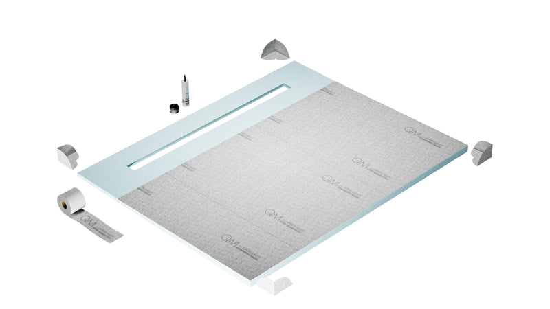 QM Drains SP80.33.700.58F Shower Pan Curbless Kit 80" With A 58" Wedgewire Linear Drain Flange Edge
