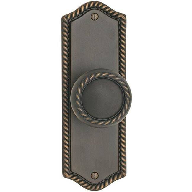 Emtek 7109RBK Passage , Sideplate Locksets Rope Non-Keyed 7-1/2" , Ribbon and Reed Knob - Parent